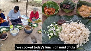 Indian Village style Traditional lunch Cooking | Healthy Vegetarian food| Dalma, Bhaji & Boiled rice