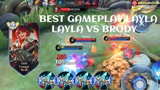 LAYLA VS BRODY❗BUILD ONE SHOT ENEMY DELETE! BEST GAMEPLAY | build top 1 global Layla