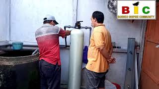 PEMASANGAN FILTER TABUNG FRP 1054 UNTUK MENGATASI MASALAH LUMPUR, PASIR, ZAT BESI, DLL