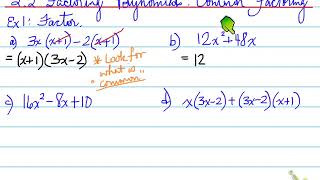 MCF3M -- 2.2 Common Factor