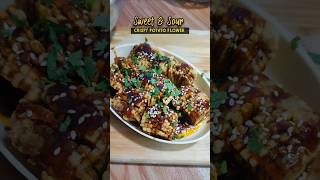 Perfect Evening snacks for everyone 💁‍♀️Sweet & Sour Crispy Potato Flower#shortvideo#shorts#ytshorts