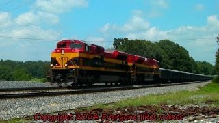 KCS 4142 rock train at Wickes, AR 07/24/2014 ©