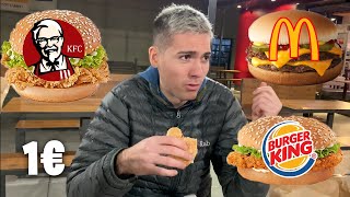 ¿Cuál es la MEJOR HAMBURGUESA de 1€? 🍔 | Comparación McDonalds VS Burguer King Vs KFC