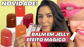 Hidratante Labial Jelly Balm MELU com cor - Efeito Mágico/Reage com o pH dos lábios | Make com Lari