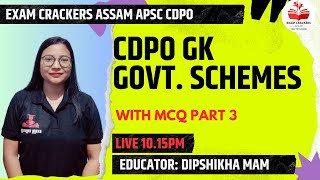 CDPO Schemes | CDPO GK| Exam Crackers Assam| #cdpo