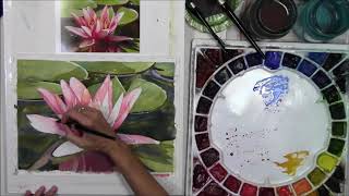 How to Paint a Waterlily in Watercolor - Finish | Beginning Watercolor | Watercolour Painting