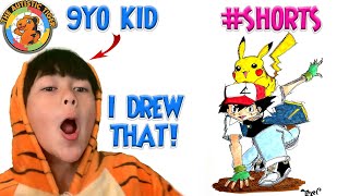 9yo Autistic Savant Draws - Pikachu and Ash | Pokemon #shorts