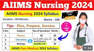 AIIMS Nursing 2024 Syllabus/ BSc.Nursing 2024 Syllabus,How to Crack Nursing Exam 2024/ #Nursing