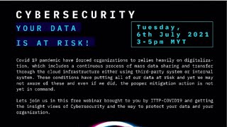 WEBINAR : CYBERSECURITY - YOUR DATA IS AT RISK!