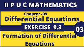 Formation of Differential Equations :L-03