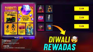 CLAIM DIWALI EVENT FREE REWARDS 2024 😍 FREE FIRE