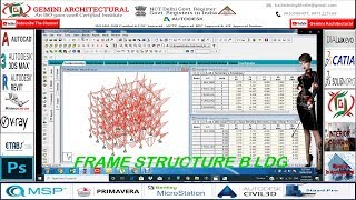 Staad Pro Frame Structure Bldg Tutorial Part-9 (Gemini Architectural)