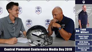 East Forsyth Head Football Coach Todd Willert CPC Media Day 2019