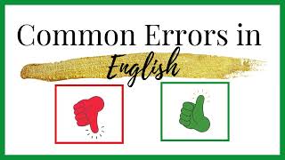 Common errors in English usage ⭕