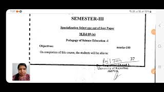 Pedagogy of science education Syllabus of M.ed 3rd semester Paper 1 | Master of Education | M.ed