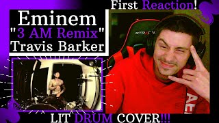 Eminem - "3 AM" (Travis Barker Remix) [REACTION] | TRAVIS ON THEM DRUMS THO!!!