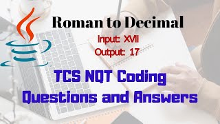 Convert Roman Number To Decimal Number | TCS NQT coding problem (Solved)