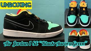 Unboxing the Air Jordan 1 Low SE “Black Aurora Green” + Closer look