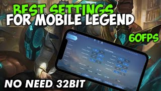 Best Settings set up for MOBILE LEGEND BANG BANG|| FOR LOW EnD DEVICE -Qktzy