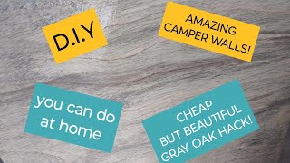 building camper walls diy squaredrop TURNING LUAN INTO GRAY OAK !