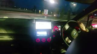 Subaru WRX night driving in Canada.