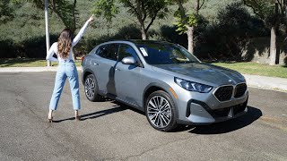 2025 BMW X2 28i xDrive in Skyscraper Grey Metallic / 20" wheels / BMW test Drive Review with Trish