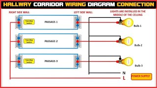 Hallway Corridor Wiring Diagram Connection | Step-by-Step Guide @EEEAnimations24