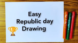 Republic day drawing/tiranga drawing/republic day poster drawing/easy republic day poster /flag