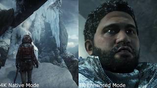 Rise Of The Tomb Raider 4K Native & Enhanced side-by-side (Xbox One X)