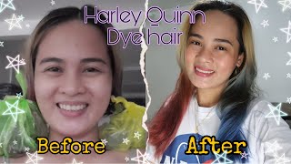 HARLEY QUINN DYE HAIRSTYLE | Tagalog