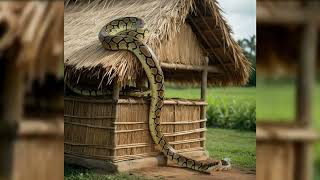 Python on Hut in Village Amazon Jungle #shorts #amazing #nature  Pt 2