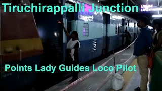 Loco Interchange Points Lady Helps WAP1 Loco Pilot - Tiruchirappalli Junction