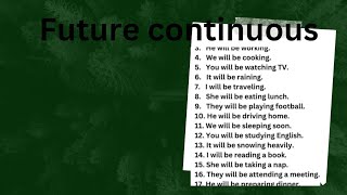 Future continuous tense in English Grammar