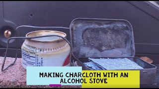 Making Charcloth on a homemade alcohol stove