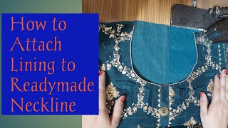 How to Attach Lining to Readymade Neckline | Readymade Neck Par Lining Lagane Ka Easy Tarika 🦋 #yt