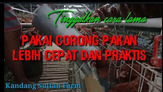 Pemberian pakan menggunakan corong pakan lebih cepat dan praktis