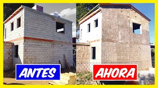 ✅ Como ENFOSCAR una PARED EXTERIOR o FACHADA con MORTERO ✅🌞Dia 3🌞 T.4