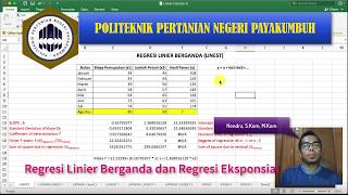 Regresi Linier Berganda dan Regresi Eksponensial Sederhana menggunakan Microsoft Excel