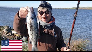 FIRST TIME CATCHING STRIPED BASS IN CALIFORNIA DELTA.