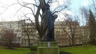 Flat Stanley at Luxembourg Palace in Paris - At the *first* Statue of Liberty