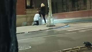 New York City up-close - a gentleman and lady on the street, November 16, 2024