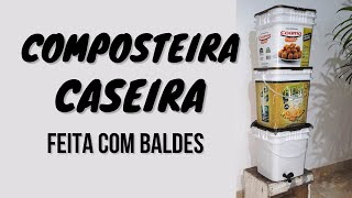 Como fazer um COMPOSTEIRA CASEIRA Barata feita com baldes !