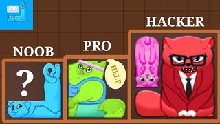 Puzzle cats noob vs pro vs hacker (video all)