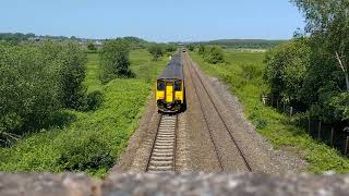 GWR 1502xx and 150207 pass GWR 16xxxx at exminster overpass 27/5/23