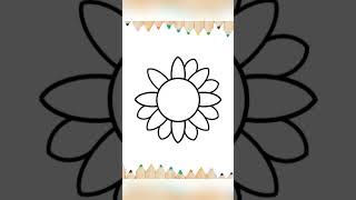 #shorts How to draw a 🌻SUNFLOWER🌻Step By Step Draw Cute Inspiration #cute #draw #ytshorts #youtuber