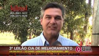 3º Leilão Cia Bataguassu - MS - Convite Marcelo Almeida - Fazenda Segredo