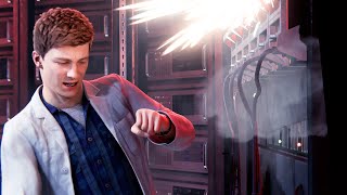 Peter Parker starts a fire in Doc Ock's lab - Spider-Man Remastered PC