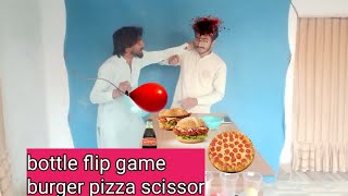 Ping Pong Ball Trick In To The Glass And Win Pizza 🍕 | Burger 🍔 |  Bottle Flip Game | ST Amazing