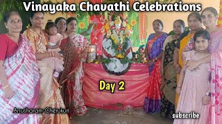 Vinayaka Chavathi pooja | Day 2 | Ganesh chaturthi Festival Celebration 2024 | Anusharam Cherukuri