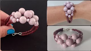 Pulseira c/ arame de mola, bolas e miçangas @acs27567 @canaldajann6834